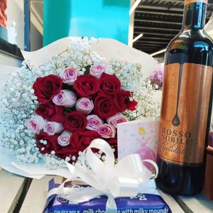 Flowers + Wine + Chocolate + Card